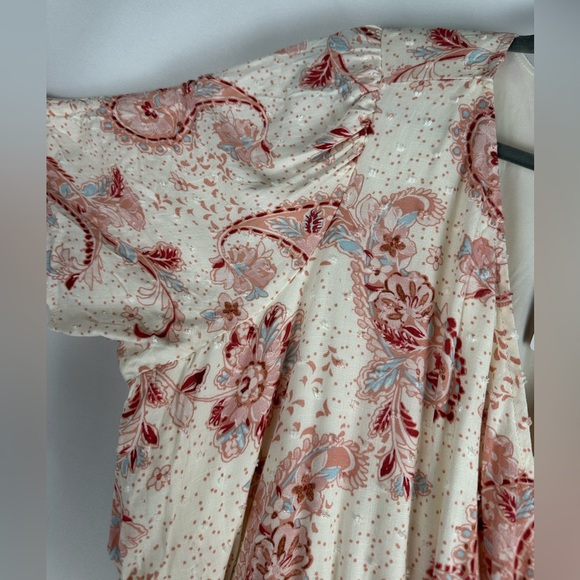 Torrid Midi Challis Flutter Sleeve Paisley Print Linen Surplice Dress NWT - Picture 8 of 10